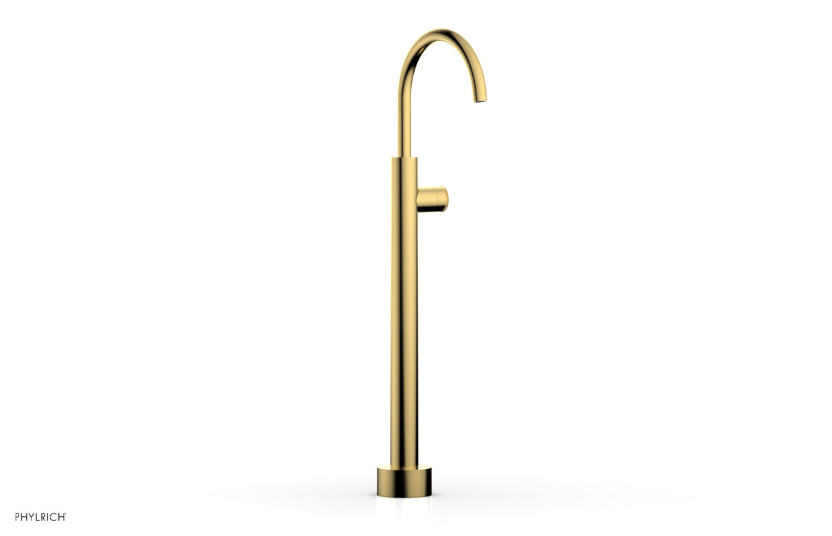 Phylrich 230-44-04-024 BASIC II Low Floor Mount Tub Filler - Knurled Handle  230-44-04 - Satin Gold