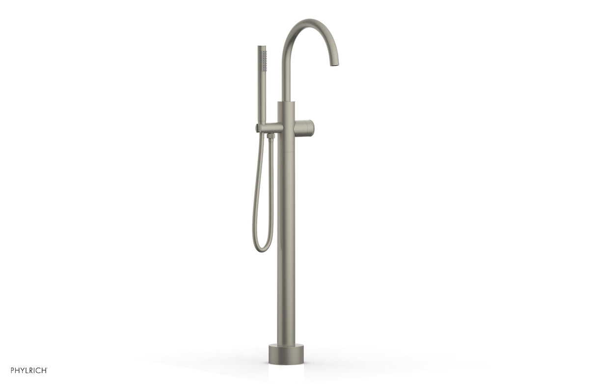 Phylrich 230-44-01-15B BASIC II Tall Floor Mount Tub Filler - Knurled Handle with Hand Shower  230-44-01 - Burnished Nickel