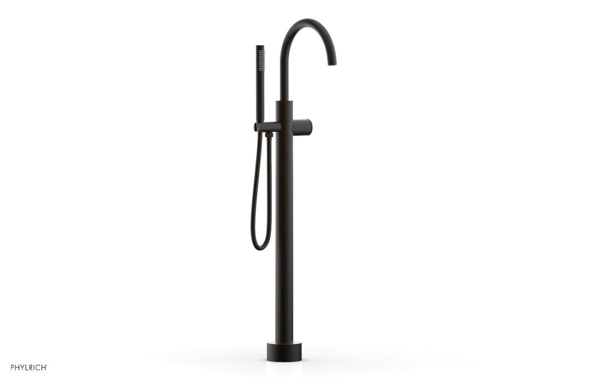 Phylrich 230-44-01-10B BASIC II Tall Floor Mount Tub Filler - Knurled Handle with Hand Shower  230-44-01 - Oil Rubbed Bronze