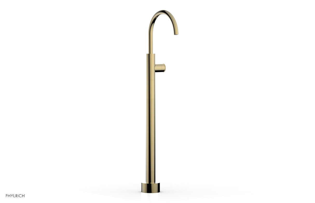 Phylrich 230-44-02-03U BASIC II Tall Floor Mount Tub Filler - Knurled Handle 230-44-02 - Polished Brass Uncoated