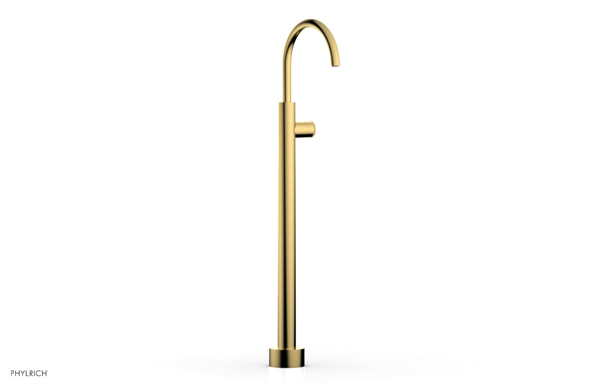 Phylrich 230-44-02-024 BASIC II Tall Floor Mount Tub Filler - Knurled Handle 230-44-02 - Satin Gold