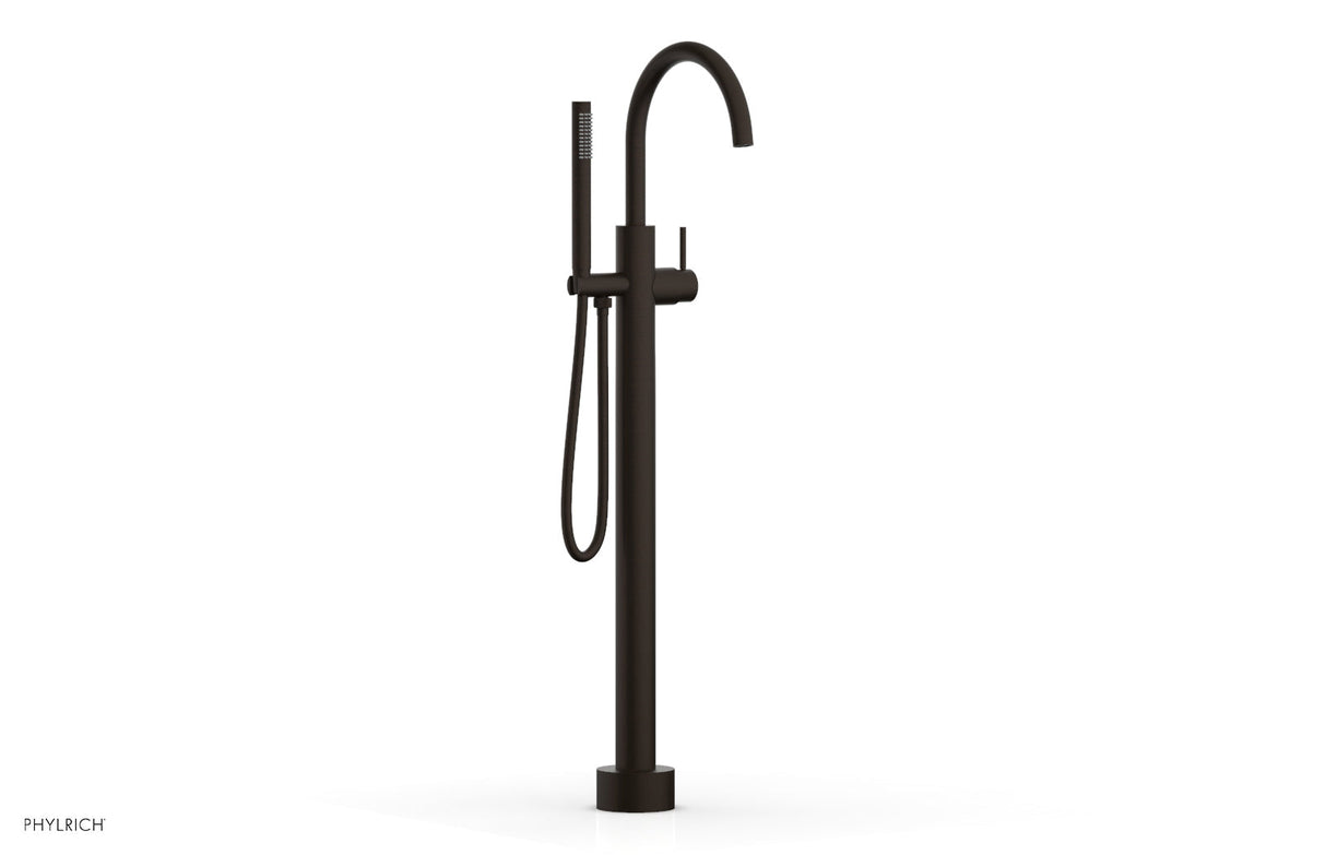 Phylrich 230-45-01-11B BASIC II Tall Floor Mount Tub Filler - Lever Handle with Hand Shower  230-45-01 - Antique Bronze