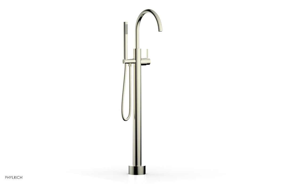 Phylrich 230-45-01-015 BASIC II Tall Floor Mount Tub Filler - Lever Handle with Hand Shower  230-45-01 - Satin Nickel