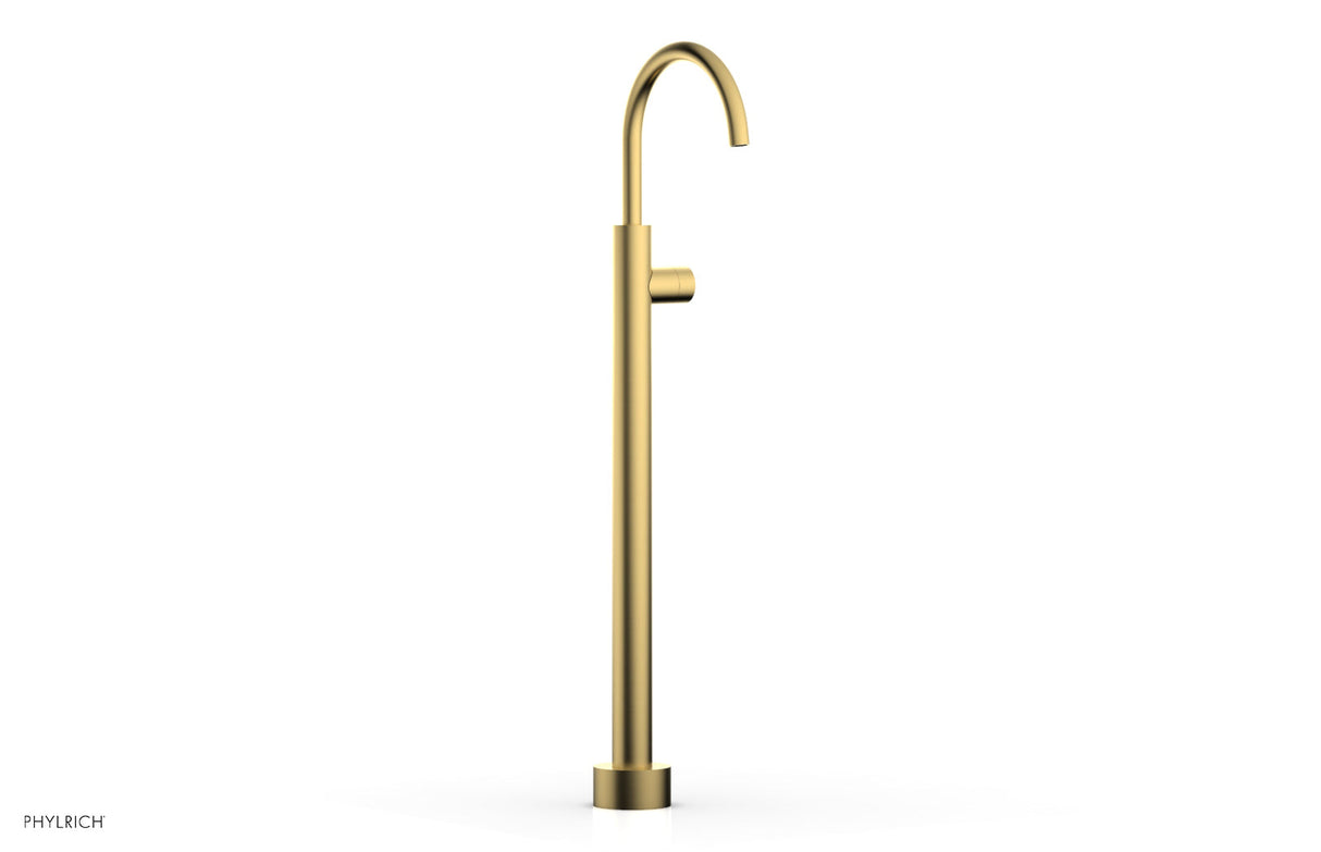 Phylrich 230-46-02-24B BASIC II Tall Floor Mount Tub Filler - Smooth Handle 230-46-02 - Burnished Gold