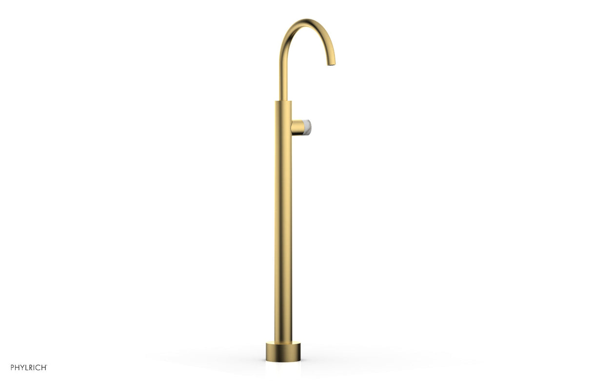 Phylrich 230-47-02-24BX031 BASIC II Tall Floor Mount Tub Filler -  Marble Handle 230-47-02 - Burnished Gold