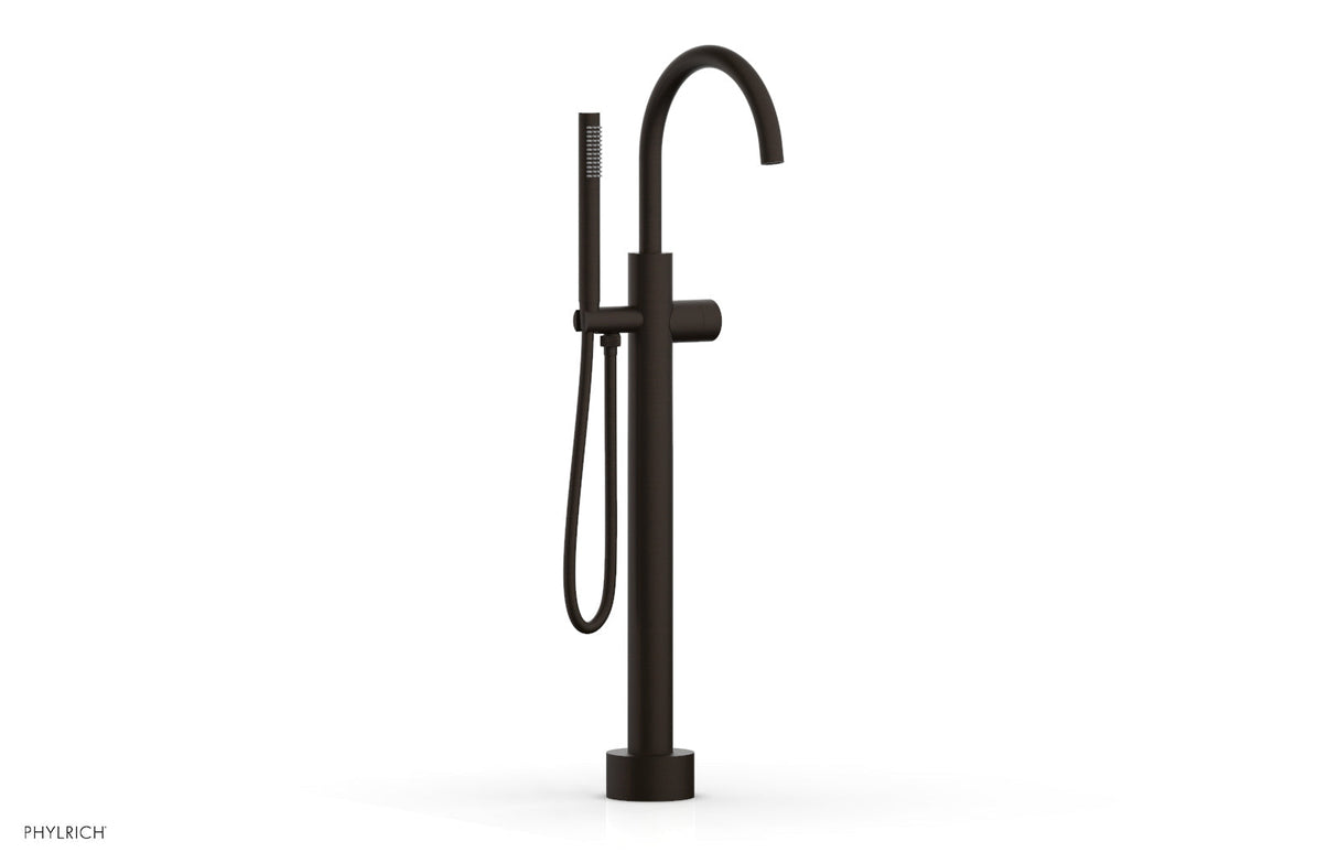 Phylrich 230-46-03-11B BASIC II Low Floor Mount Tub Filler - Smooth Handle with Hand Shower  230-46-03 - Antique Bronze