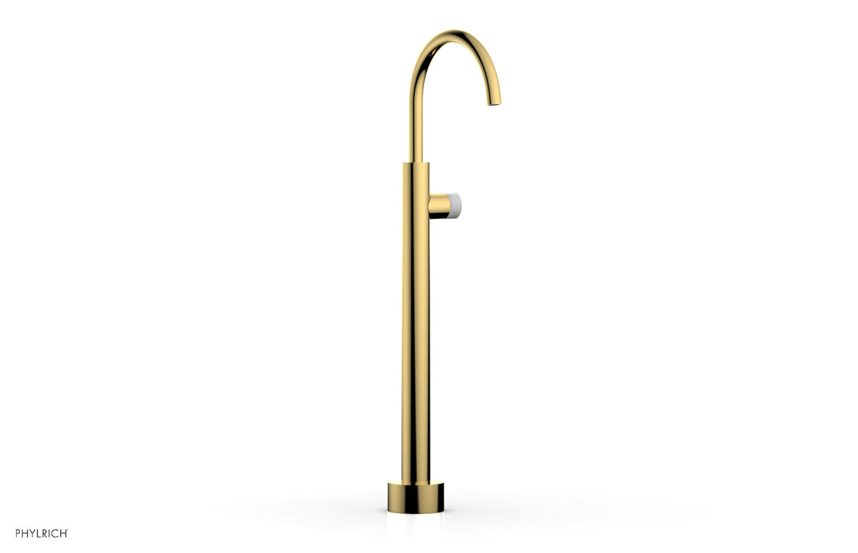 Phylrich 230-47-04-025X031 BASIC II Low Floor Mount Tub Filler - Marble Handle 230-47-04 - Polished Gold