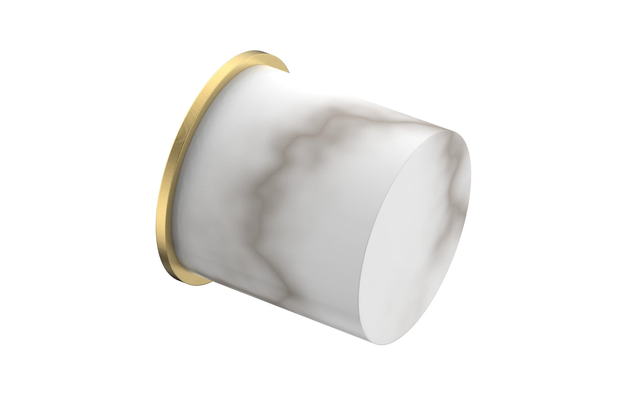 Phylrich 230-92-24BX031 BASIC II Cabinet Knob - White Marble 230-92 - Burnished Gold