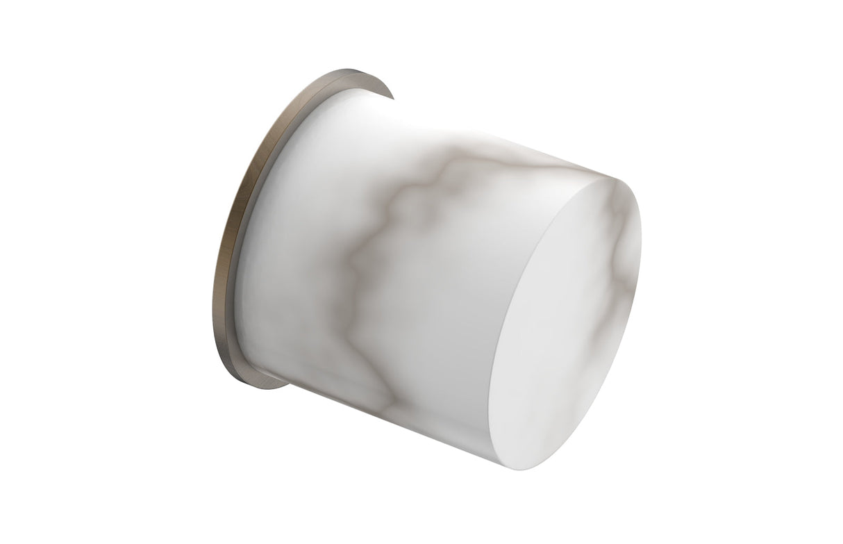 Phylrich 230-92-OEBX031 BASIC II Cabinet Knob - White Marble 230-92 - Old English Brass