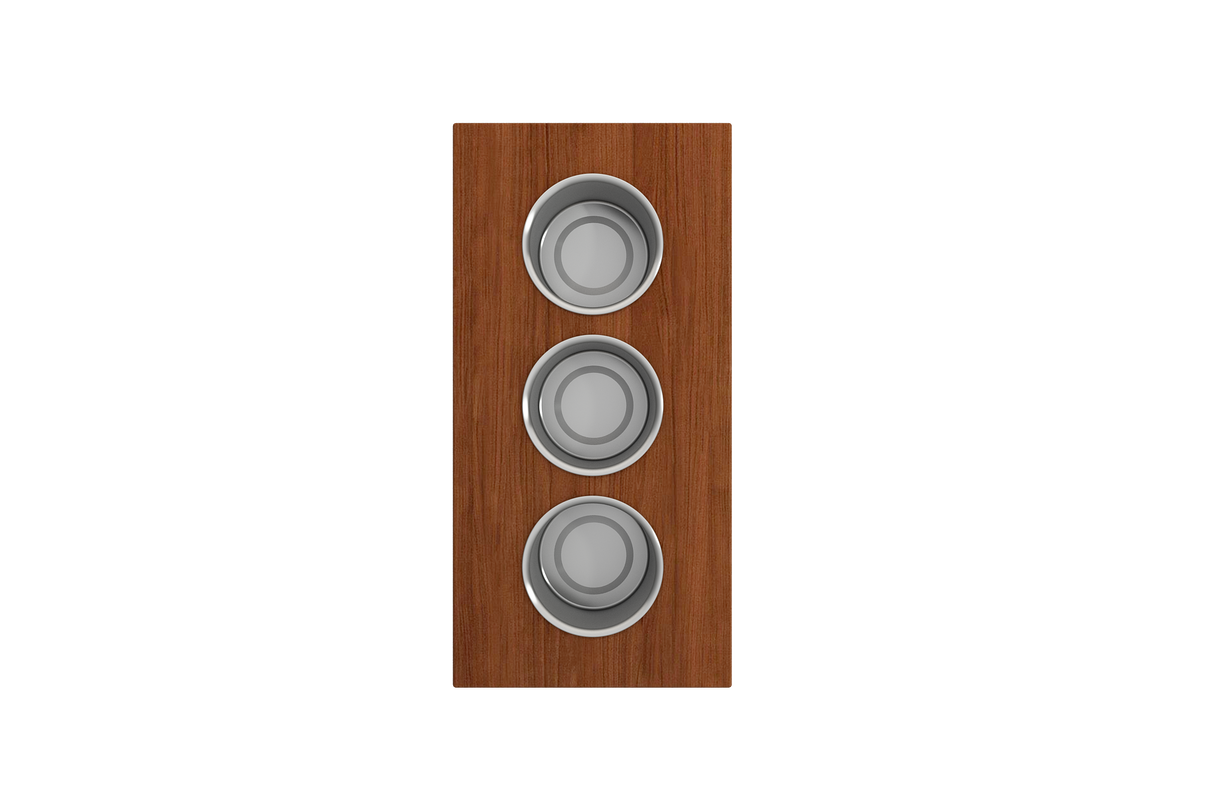 BOCCHI 2320 0010 Wood Board with 3 Round Stainless Steel Bowls F/1616, 1618, 1633 (inner ledge)