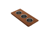 BOCCHI 2320 0011 Wood Board with 3 Round Stainless Steel Bowls F/1344, 1348, 1360, 1362, 1504, 1505, 1506 (short side only), 1627, 1628