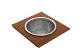 BOCCHI 2320 0014 Wood Board with Large Round Stainless Steel Mixing Bowl and Colander F/1616, 1618, 1633 (inner ledge)