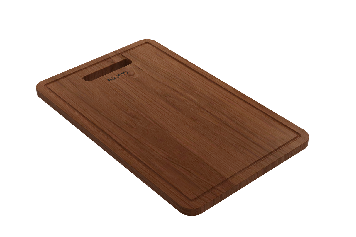 BOCCHI 2320 0004 Wooden Cutting Board with handle - Sapele Mahogany Wood; Compatible with 1500, 1501, 1551 and 1604 sinks