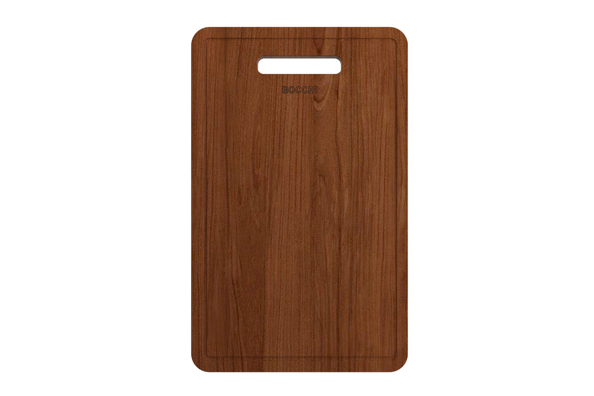 BOCCHI 2320 0004 Wooden Cutting Board with handle - Sapele Mahogany Wood; Compatible with 1500, 1501, 1551 and 1604 sinks