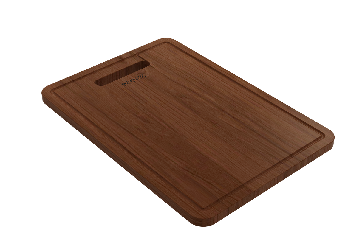 BOCCHI 2320 0005 Wooden Cutting Board in Sapele Mahogany Wood; Compatible with 1600, 1606, 1634 sinks