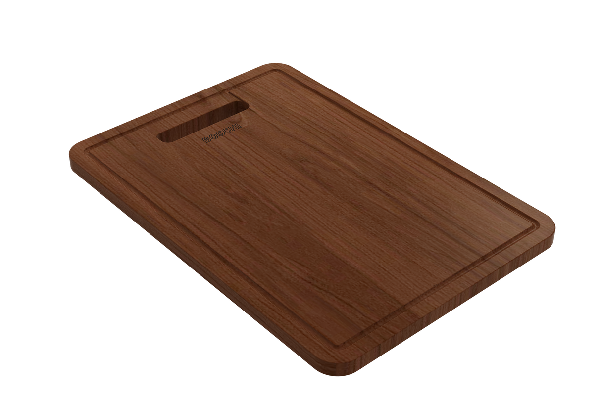 BOCCHI 2320 0006 Wooden Cutting Board for Baveno w/ Handle - Sapele Mahogany for 1633 (inner ledge), 1616 & 1618 sinks