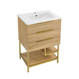 Carre 24" Bathroom Vanity in White Oak