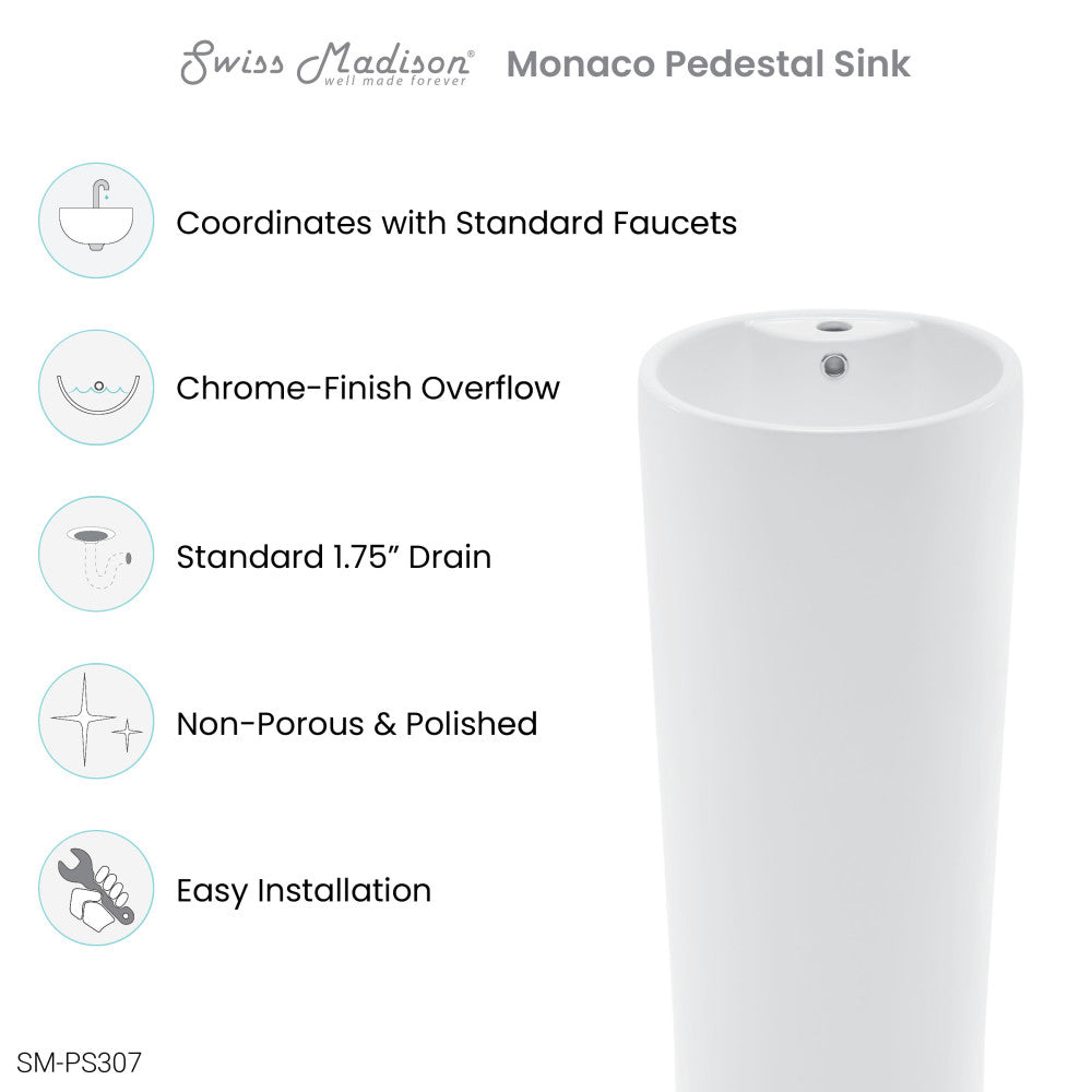 Monaco Circular Basin Pedestal sink