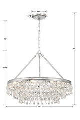 Calypso 6 Light Polished Chrome Chandelier 237-CH