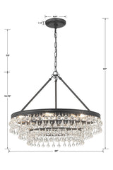 Calypso 6 Light Polished Chrome Chandelier 237-CH