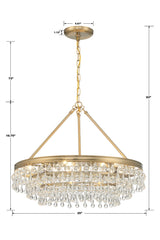 Calypso 6 Light Polished Chrome Chandelier 237-CH