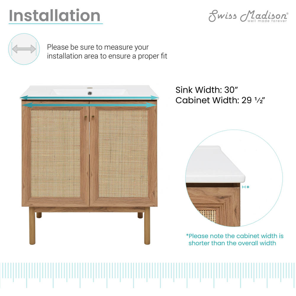 Classe 30" Bathroom Vanity in Oak