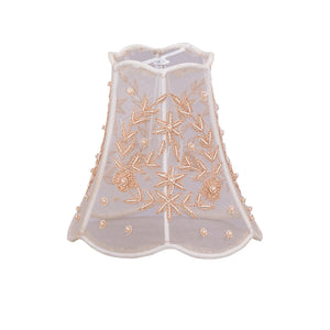 Crystorama 5" Pearl Beaded Shade on Taupe Silk Mini Shade 23SH