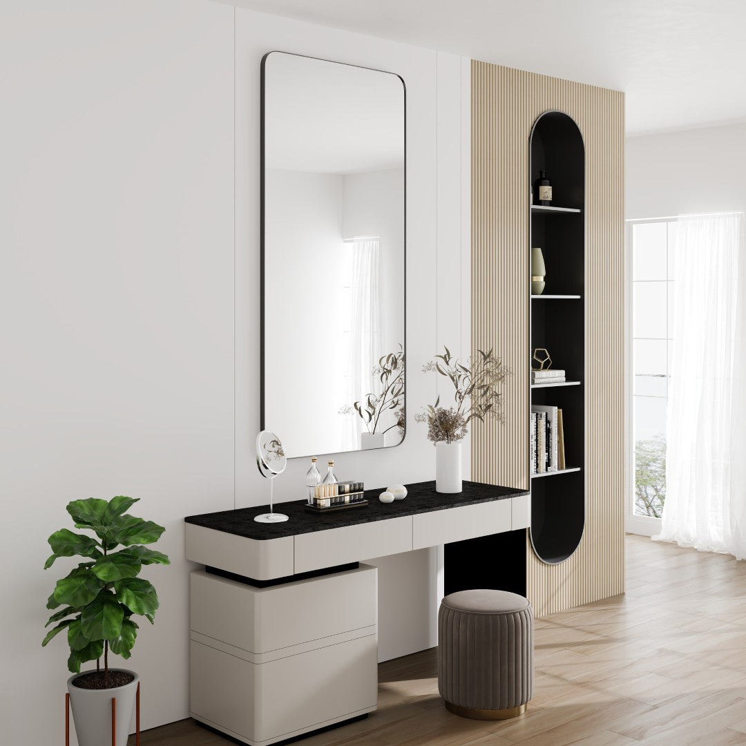 Eviva Harmony 60" x 28" Rectangular Black Metal Framed Mirror