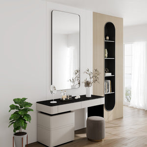 Eviva Harmony 60" x 28" Rectangular Black Metal Framed Mirror