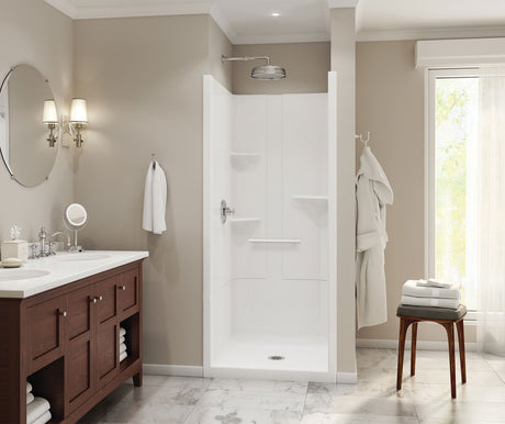 MAAX 105917-000-001 Camelia SH-3636 Acrylic Alcove Center Drain One-Piece Shower in White - No Seat