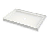 MAAX 410002-501-001-000 B3Round 4834 Acrylic Alcove Shower Base in White with Center Drain