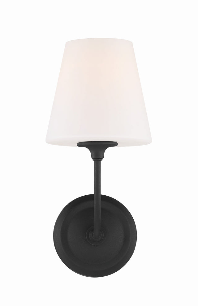 Libby Langdon for Crystorama Sylvan 1 Light Black Forged Sconce 2441-OP-BF