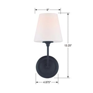 Libby Langdon for Crystorama Sylvan 1 Light Black Forged Sconce 2441-OP-BF