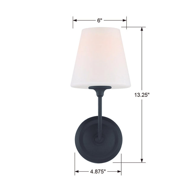 Libby Langdon for Crystorama Sylvan 1 Light Black Forged Sconce 2441-OP-BF
