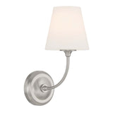 Libby Langdon for Crystorama Sylvan 1 Light Brushed Nickel Sconce 2441-OP-BN