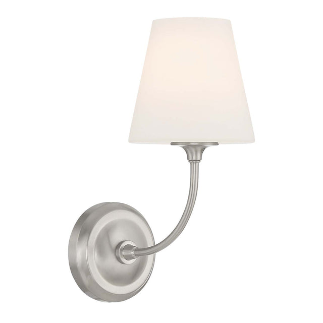 Libby Langdon for Crystorama Sylvan 1 Light Brushed Nickel Sconce 2441-OP-BN