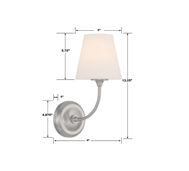 Libby Langdon for Crystorama Sylvan 1 Light Black Forged Sconce 2441-OP-BF