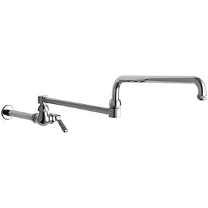 Chicago Faucet 334-DJ24ABCP Chrome Wall Mounted Pot Filler Faucet with Lever Handle and 31-3/4