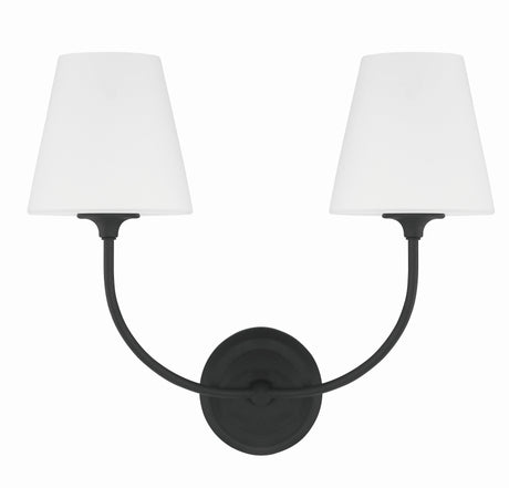 Libby Langdon for Crystorama Sylvan 2 Light Black Forged Sconce 2442-OP-BF