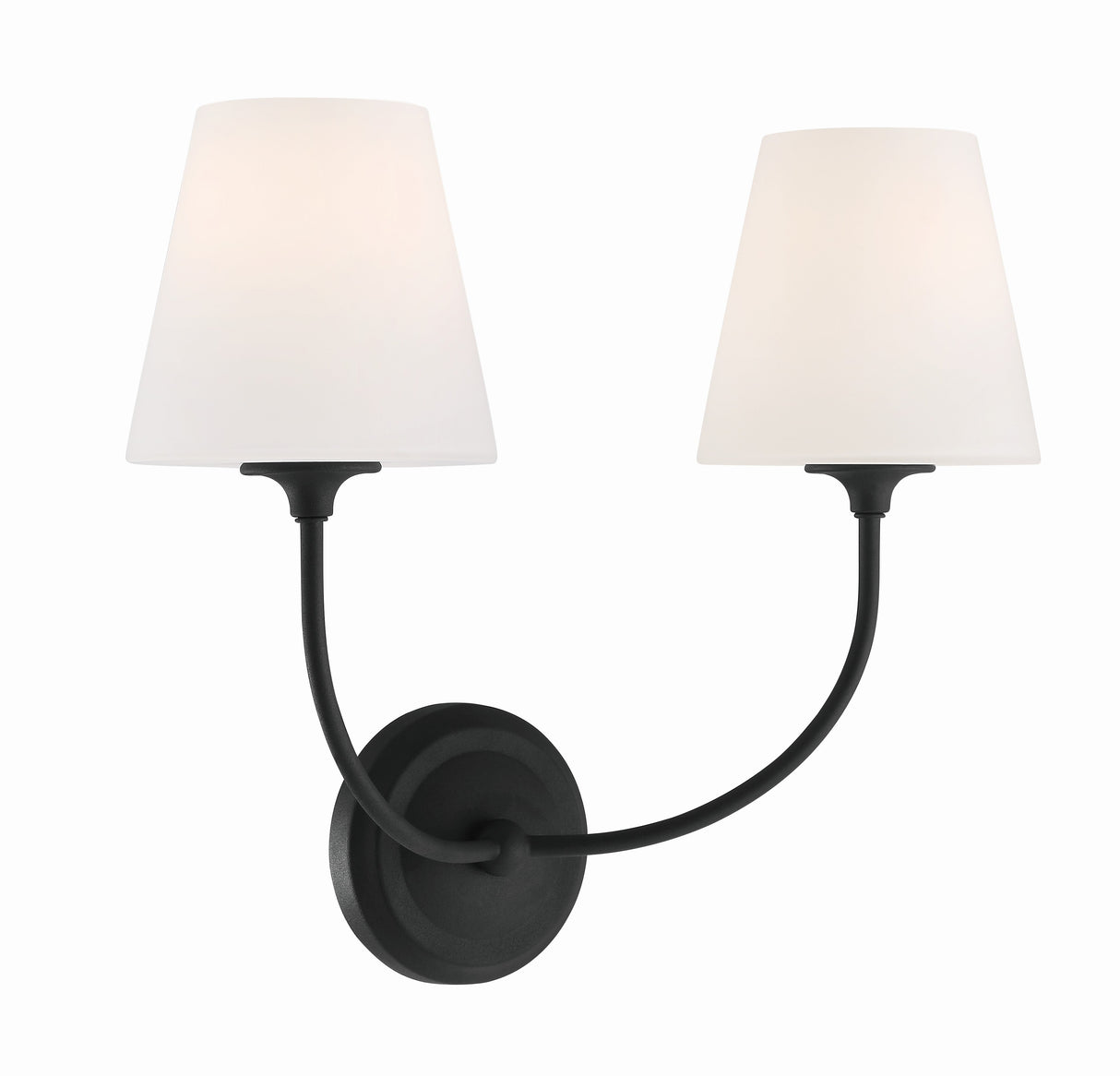 Libby Langdon for Crystorama Sylvan 2 Light Black Forged Sconce 2442-OP-BF