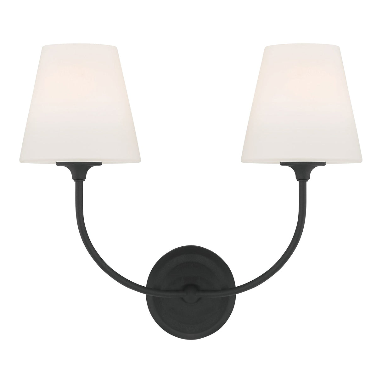 Libby Langdon for Crystorama Sylvan 2 Light Black Forged Sconce 2442-OP-BF