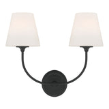 Libby Langdon for Crystorama Sylvan 2 Light Black Forged Sconce 2442-OP-BF