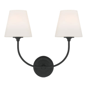 Libby Langdon for Crystorama Sylvan 2 Light Black Forged Sconce 2442-OP-BF