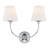 Libby Langdon for Crystorama Sylvan 2 Light Polished Chrome Sconce 2442-OP-CH