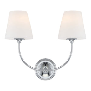 Libby Langdon for Crystorama Sylvan 2 Light Polished Chrome Sconce 2442-OP-CH