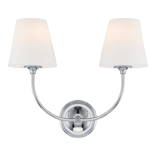 Libby Langdon for Crystorama Sylvan 2 Light Polished Chrome Sconce 2442-OP-CH