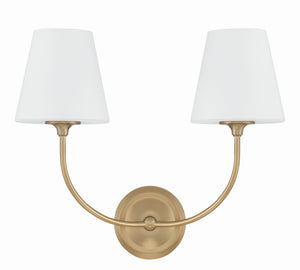 Libby Langdon for Crystorama Sylvan 2 Light Black Forged Sconce 2442-OP-BF