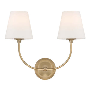 Libby Langdon for Crystorama Sylvan 2 Light Black Forged Sconce 2442-OP-BF