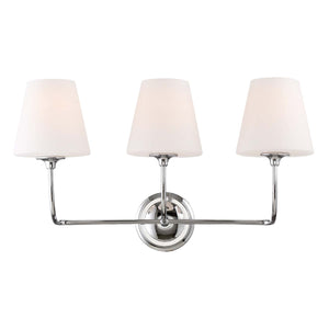 Libby Langdon for Crystorama Sylvan 3 Light Polished Chrome Bathroom Vanity 2443-OP-CH
