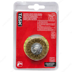 Task T25646 Brass Coated Steel Crimp Wire Wheel, Coarse, 6 in, 1/2" & 5/8" Arbor